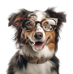 Собака в очках